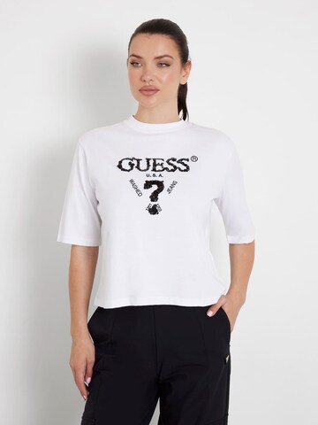 GUESS Тениска 'AURELIE' в бяло: отпред