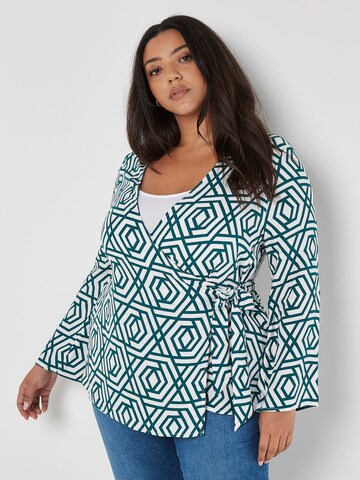 Apricot Bluse in Grün: Vorderseite