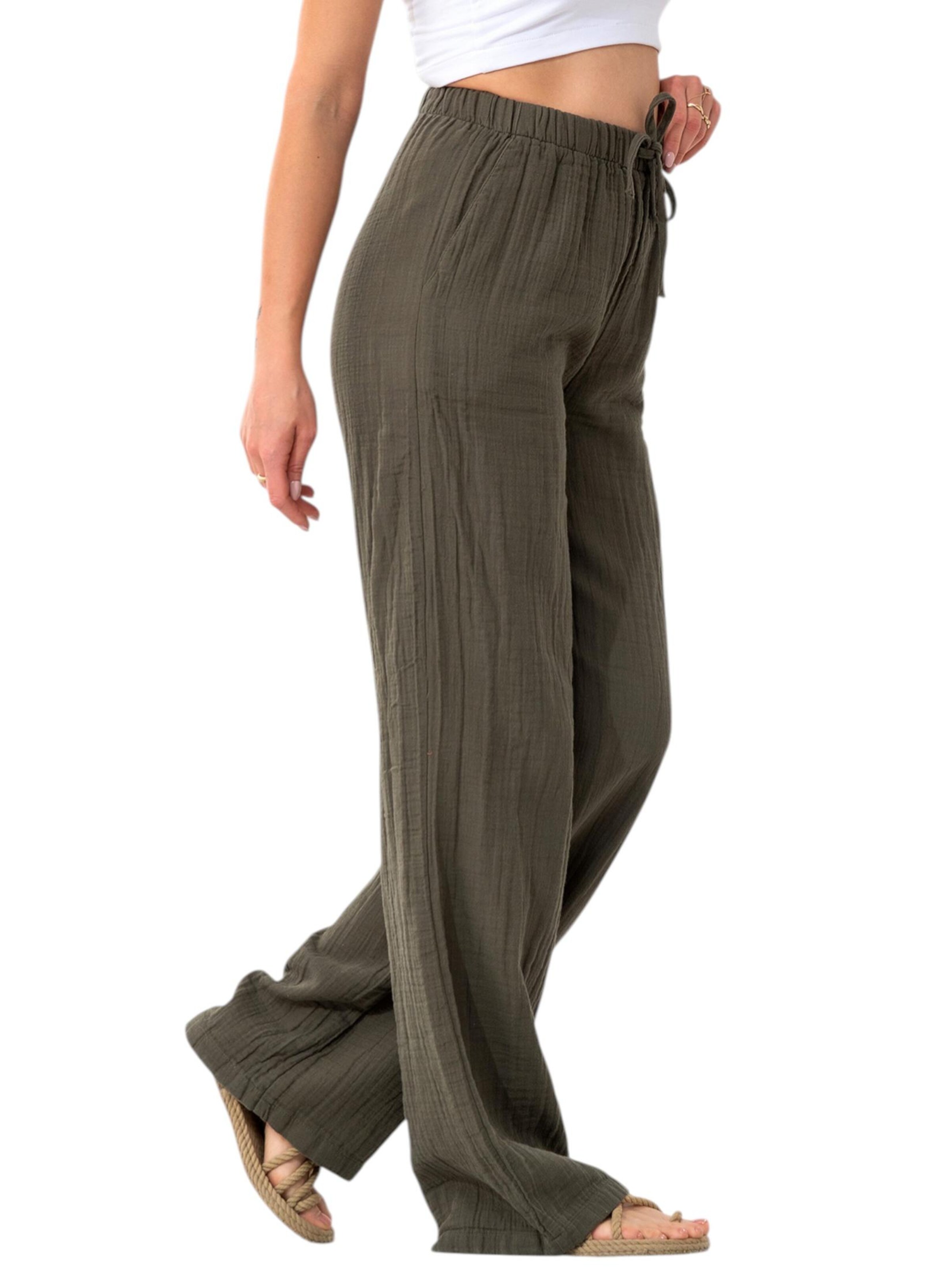 WENOR Wide Leg Bukser 'Eleni' i grøn