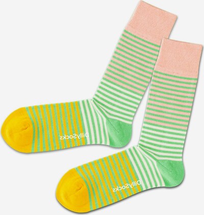 DillySocks Socken 'Four Sure' in gelb / hellgrün / rosé / weiß, Produktansicht