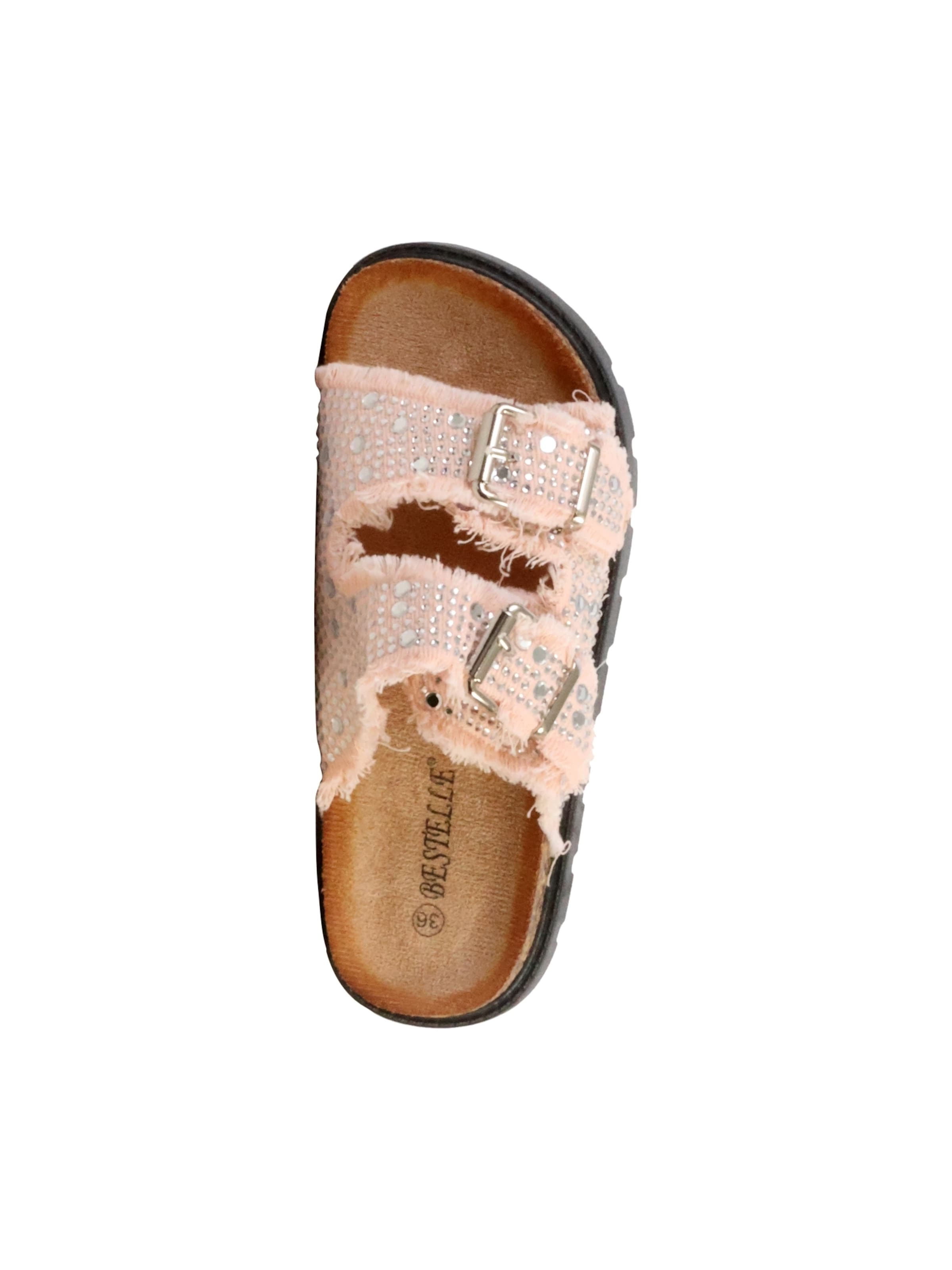 Super Mode Mule 'Bestelle Riemchenpantoletten' in Pink