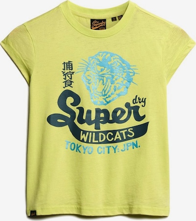 Superdry T-shirt 'Varsity' en bleu / jaune / noir, Vue avec produit