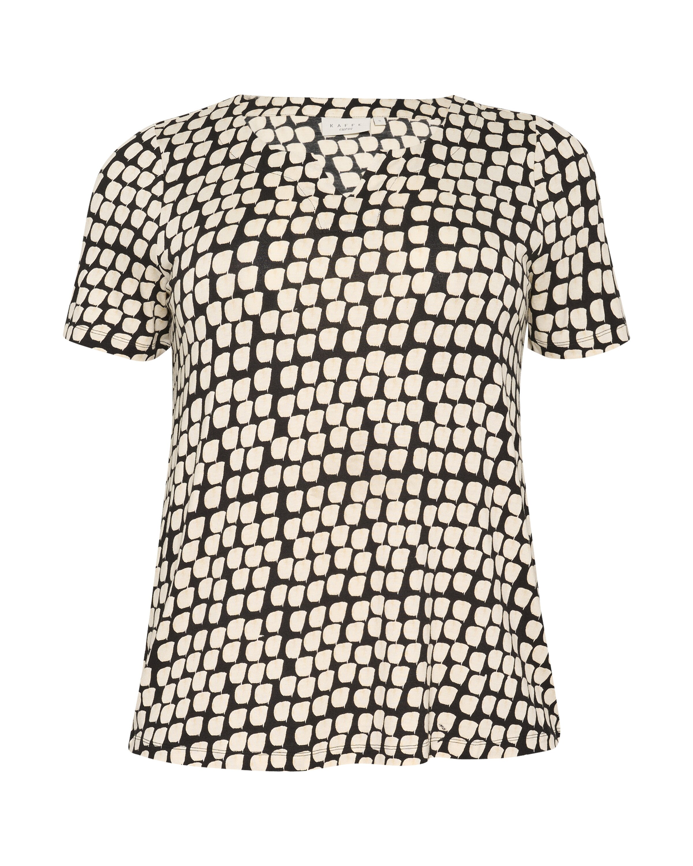 KAFFE CURVE Μπλουζάκι 'Mella' σε μαύρο: μπροστά