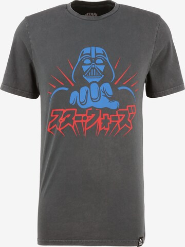 Recovered T-Shirt 'Star Wars Vader Japanese' in Grau: predná strana