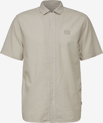 Street One MEN Regular fit Button Up Shirt in Beige: front