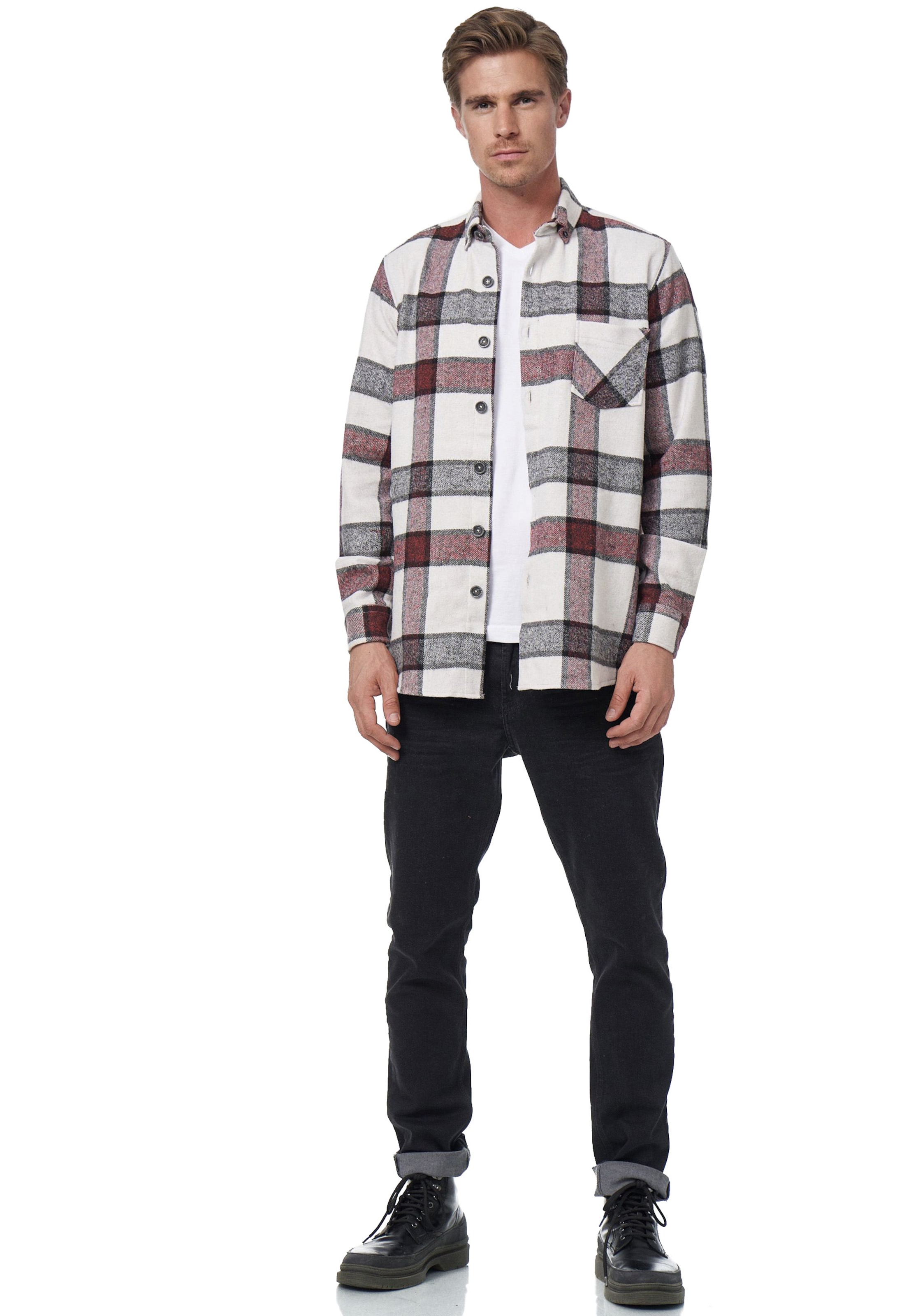 Rusty Neal Slim Fit Langarmhemd in Weiß