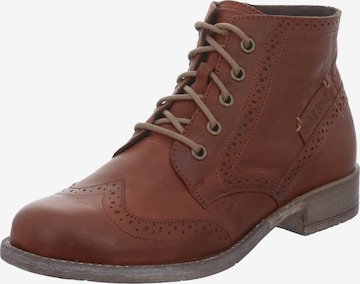 JOSEF SEIBEL Lace-Up Ankle Boots 'Sienna 74' in Brown: front