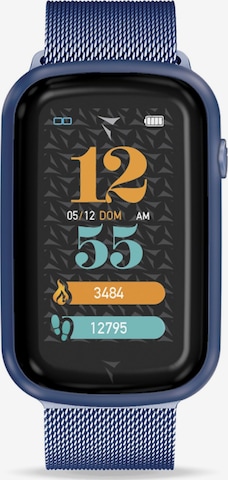 Montre digitale 'Smart Watch STEPS Metal Silver' Techmade en bleu : devant