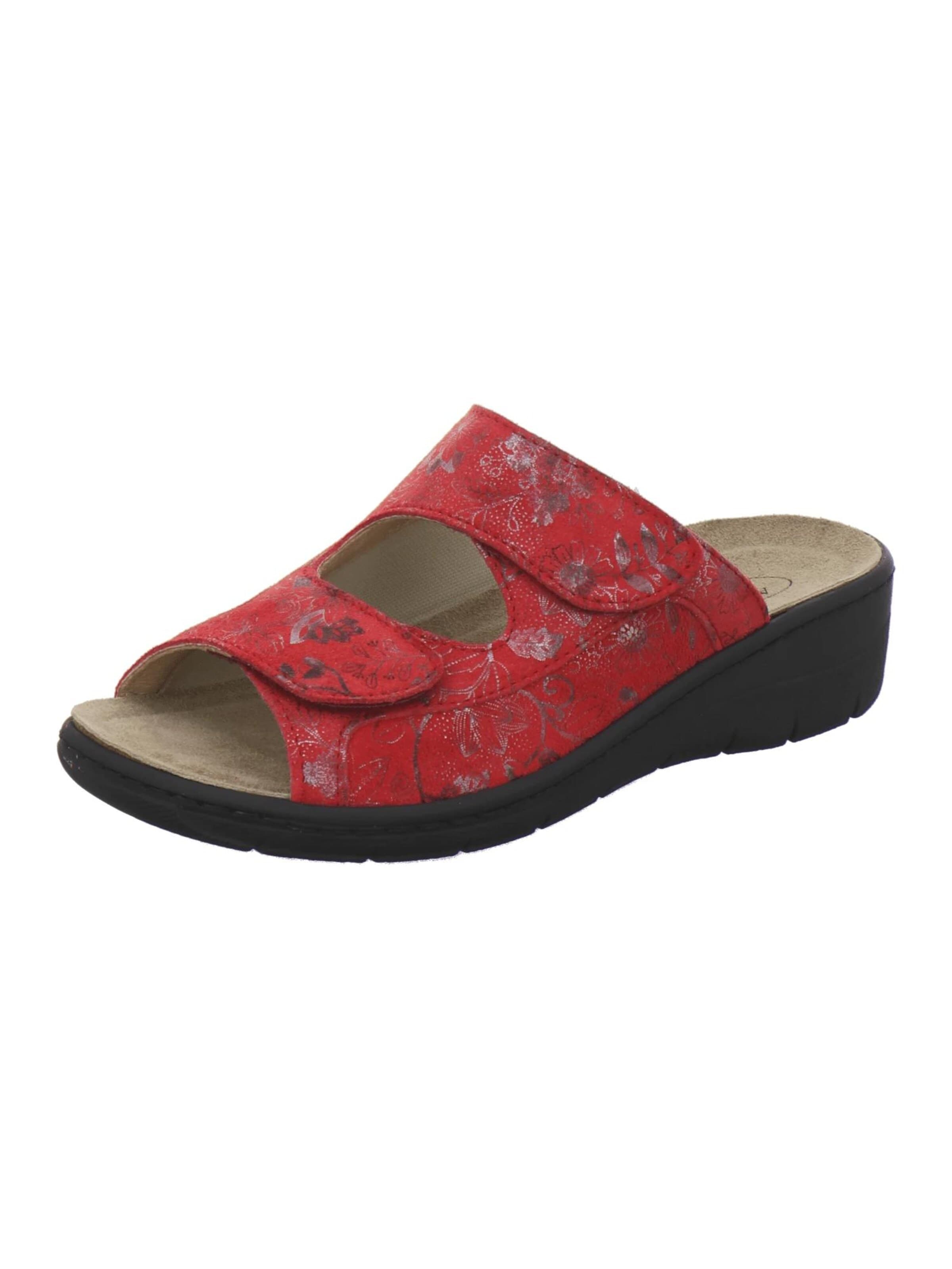 AFS-Schuhe Pantolette 'Hallux Pantoletten Damen Wechselfußbett rot'‌‌‌‌ in Rot: Vorderseite
