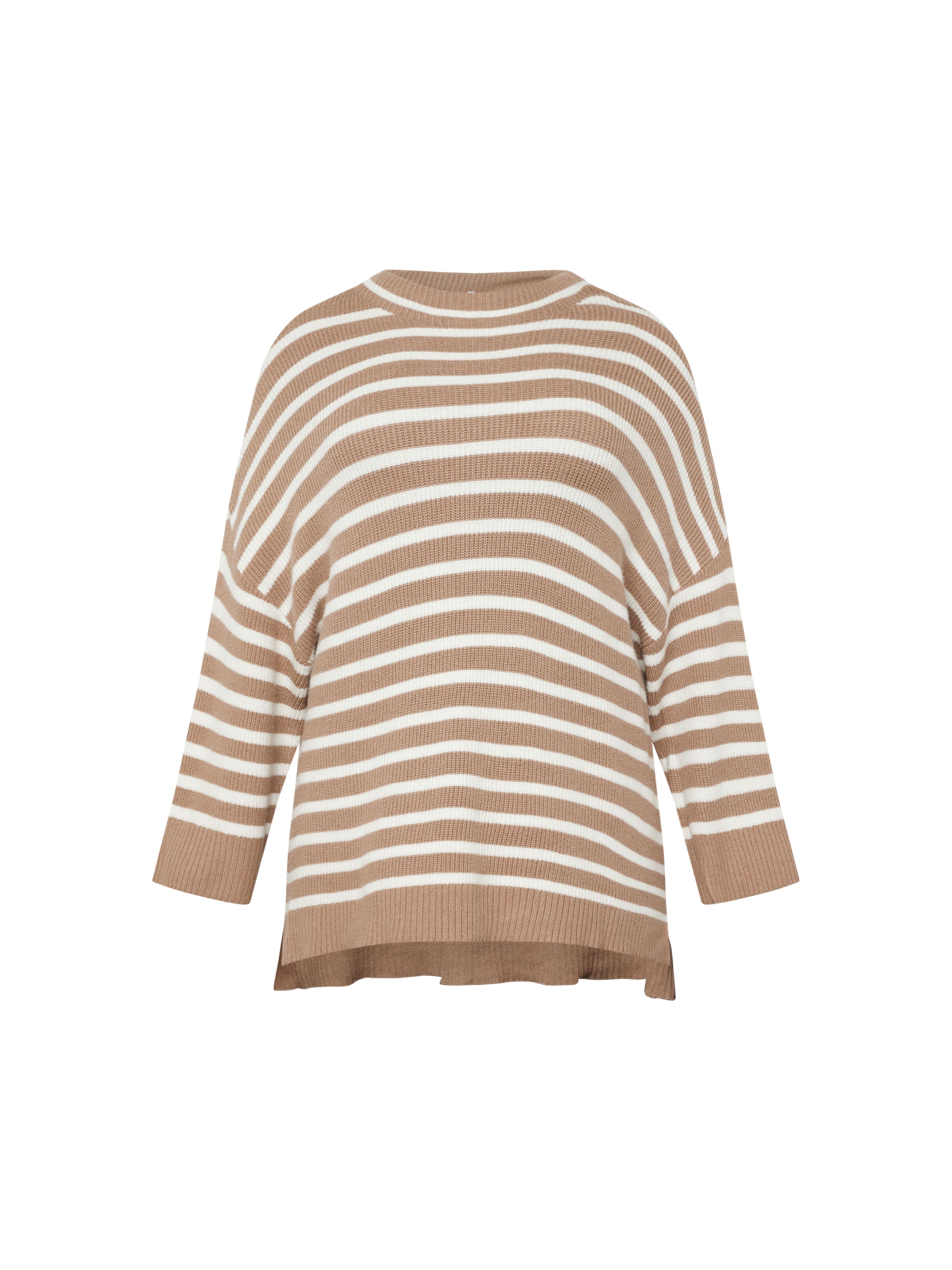 Fransa Curve Sweater in Beige: front