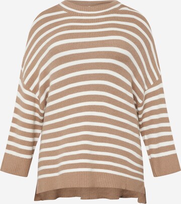 Pullover di Fransa Curve in beige: frontale