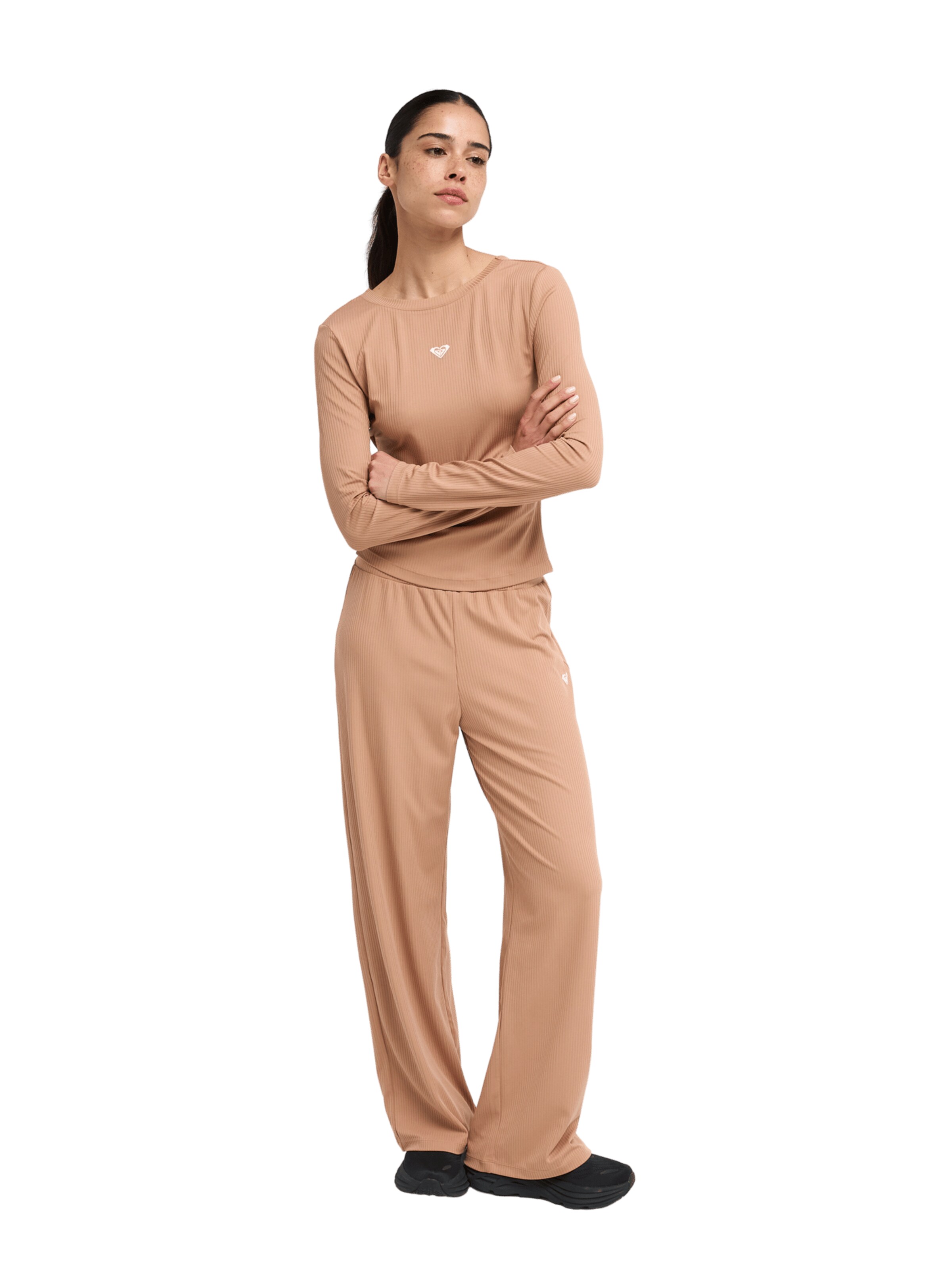 ROXY Wide leg Pants 'Rise & Vibe' in Brown