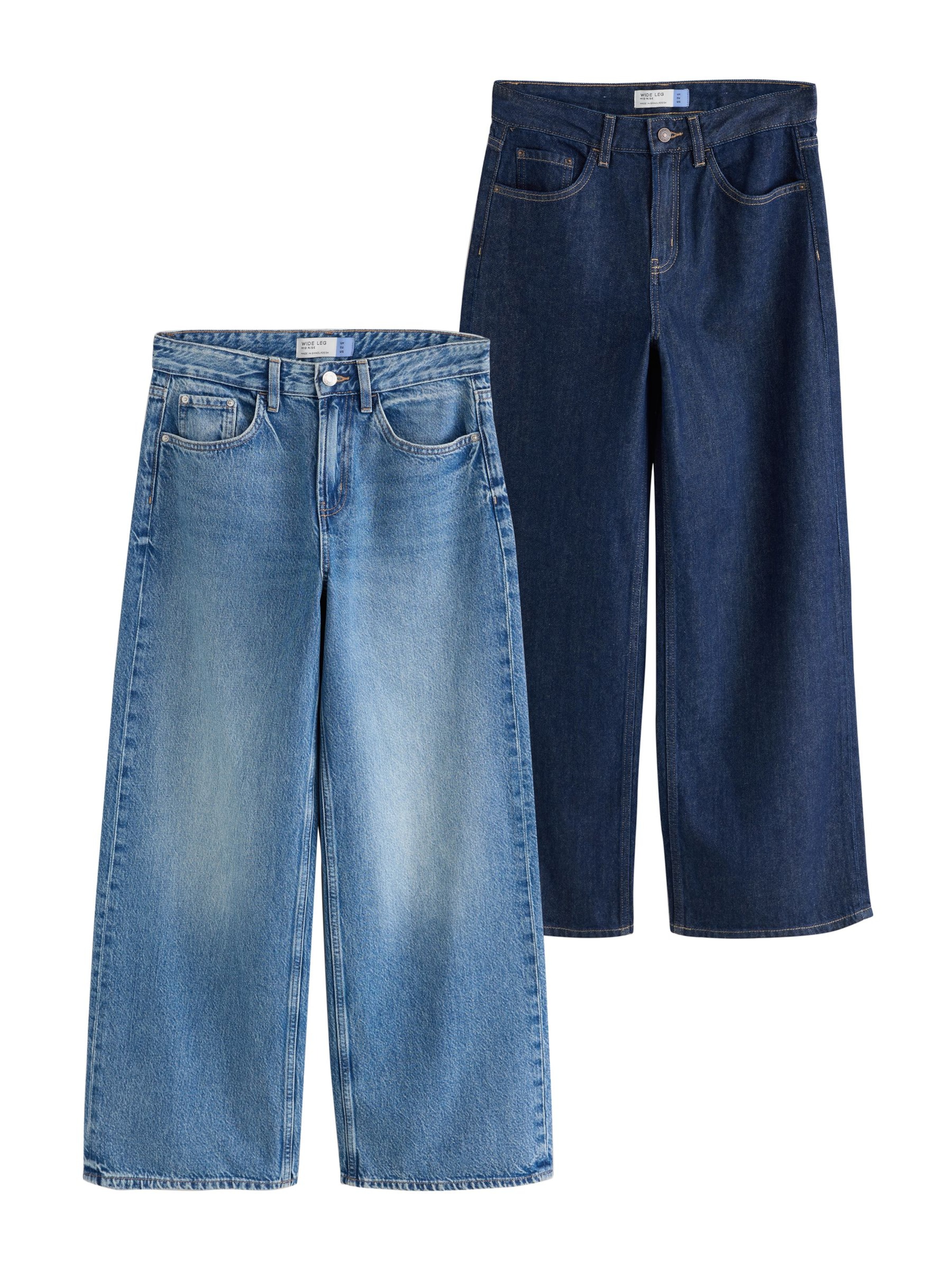 Next Wide leg Jeans in Blue: front