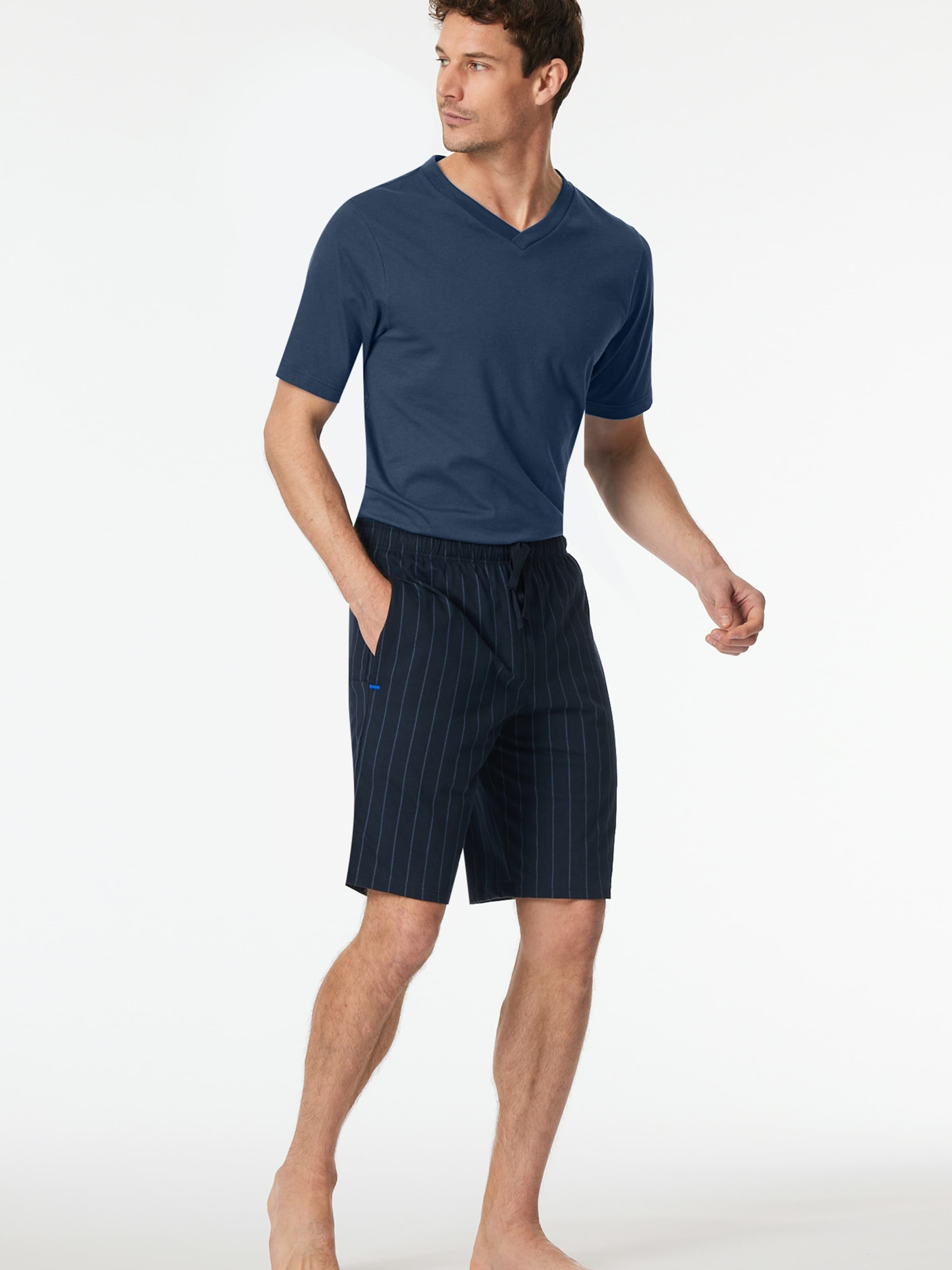 SCHIESSER Pyjamashorts ' Lounge Series ' in Blau
