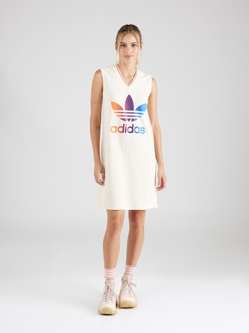 ADIDAS ORIGINALS Šaty 'Adicolor 70S ' - biela: predná strana