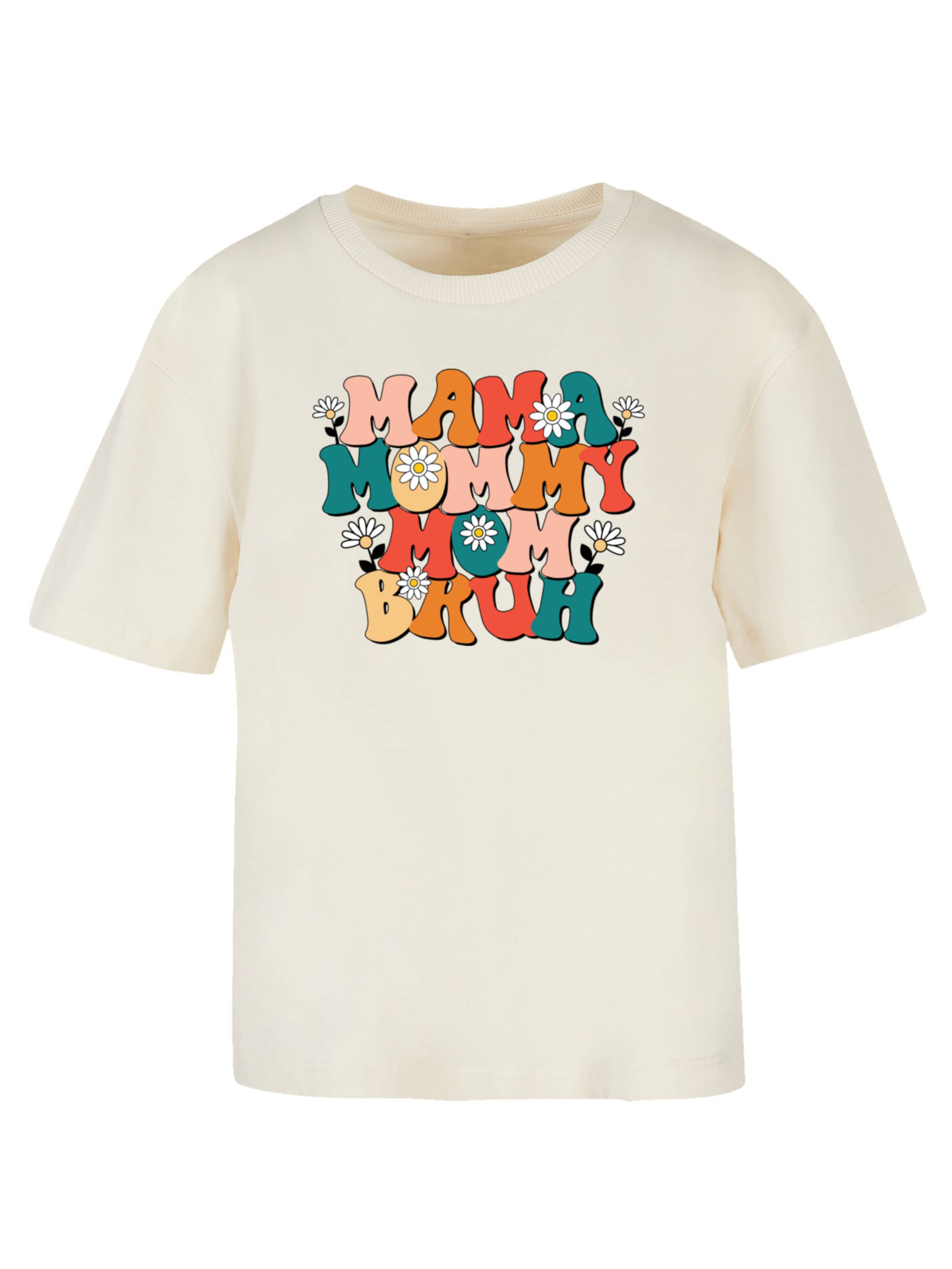 T-shirt 'Mothers Day Floral Accent Mom Life Humor Trendy Aesthetic' F4NT4STIC en beige : devant