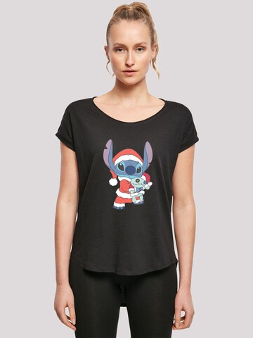 T-shirt 'Disney Lilo And Stitch Stitch Christmas' F4NT4STIC en noir : devant