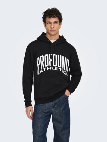 Only & Sons - Sudadera 'ONSPROFOUND' en negro: frente