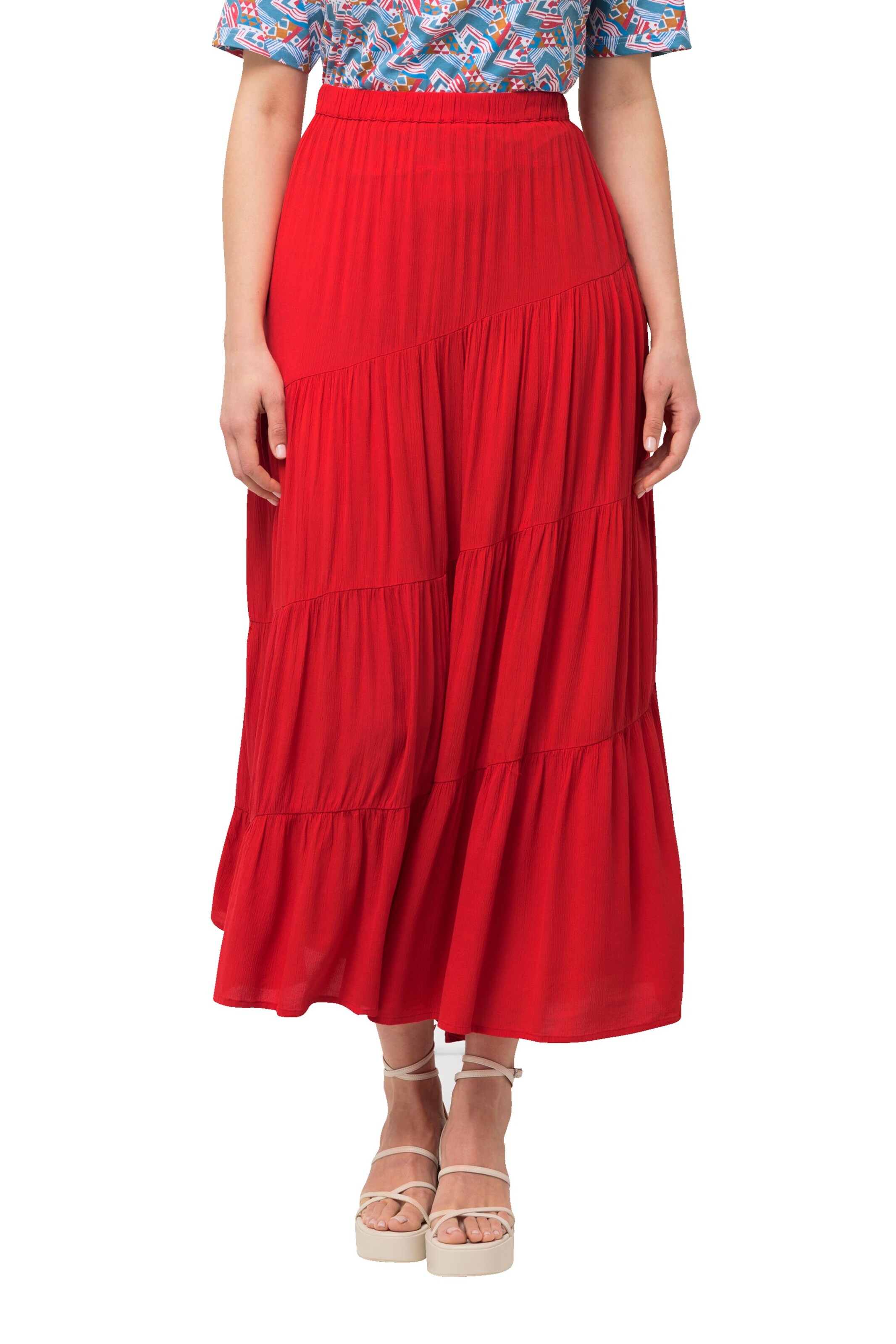 Ulla Popken Rok in Rood: voorkant