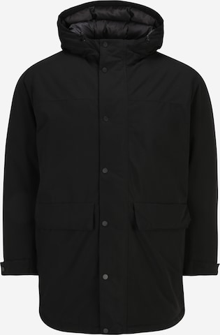 Jack & Jones Plus Zimska jakna 'CHAMP' | črna barva: sprednja stran