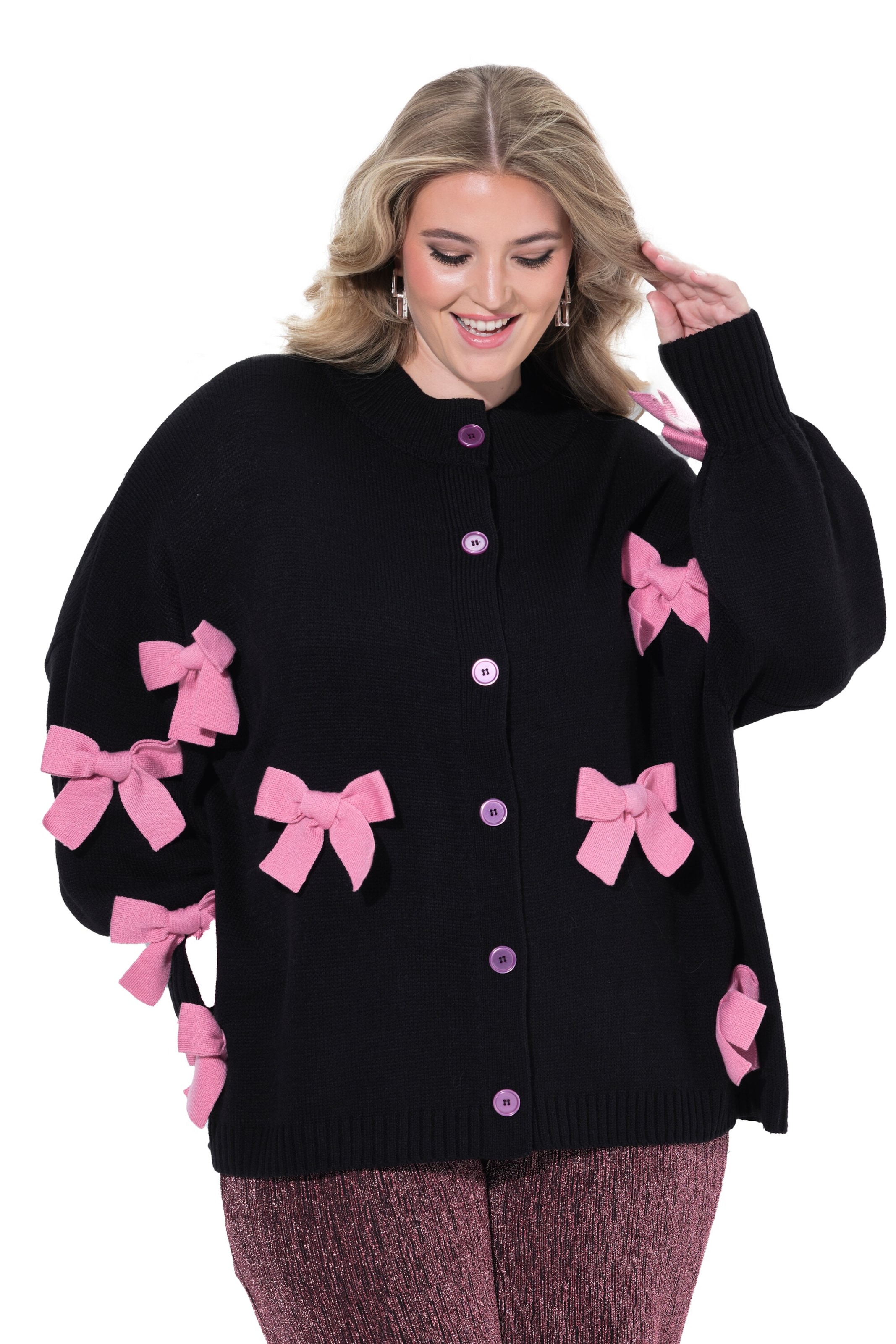 MIAMODA Strickjacke in Schwarz: Vorderseite