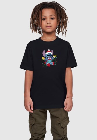 ABSOLUTE CULT Shirt ' Lilo And Stitch- Christmas Lights' in Black: front
