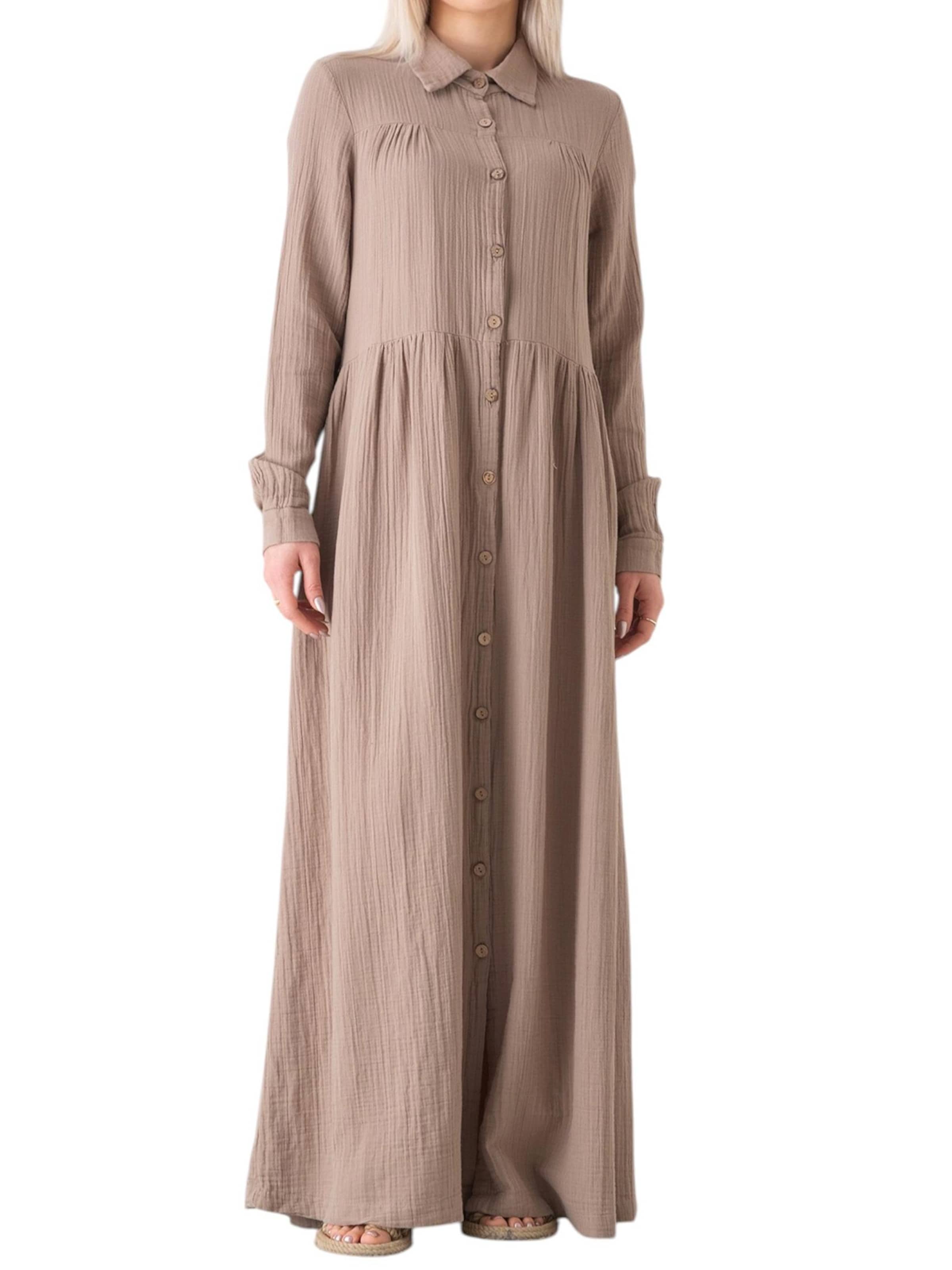 WENOR - Vestido camisero 'SABRA' en beige