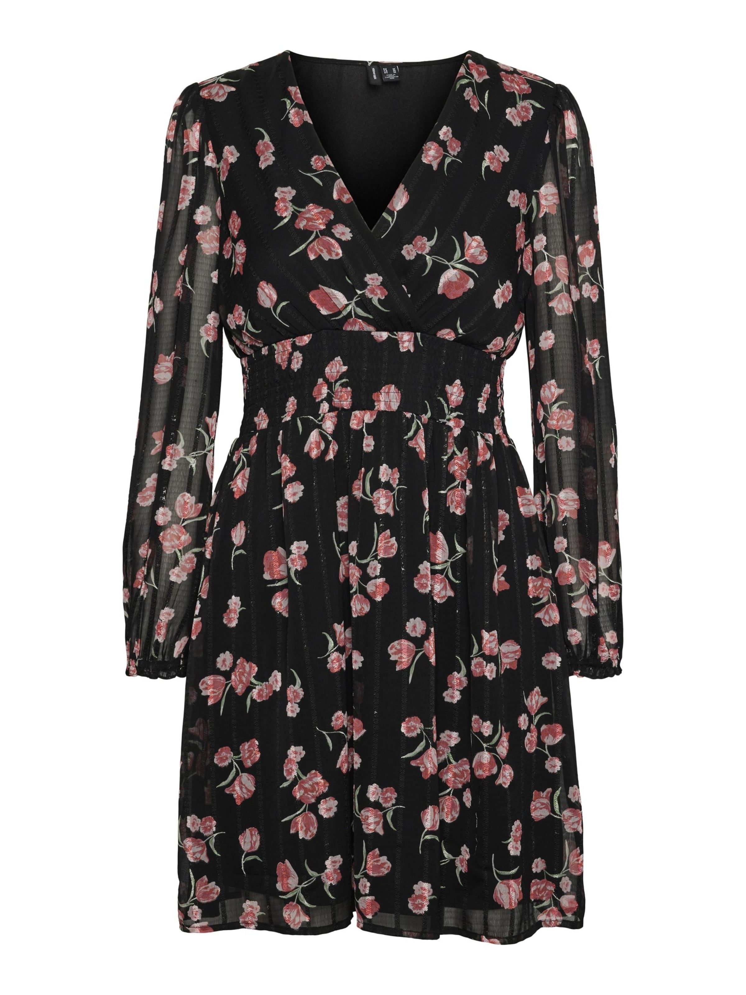 Vero Moda Curve Jurk 'ROSEY' in Zwart: voorkant
