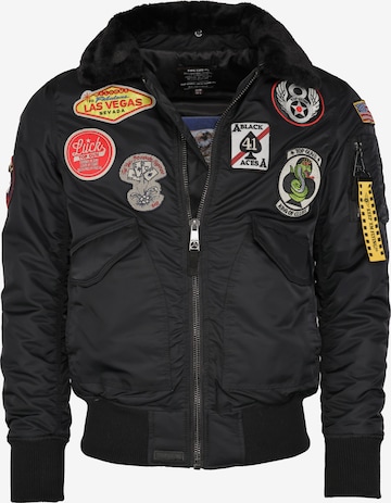 TOP GUN Between-Season Jacket ' TG20213032 ' in Black: front