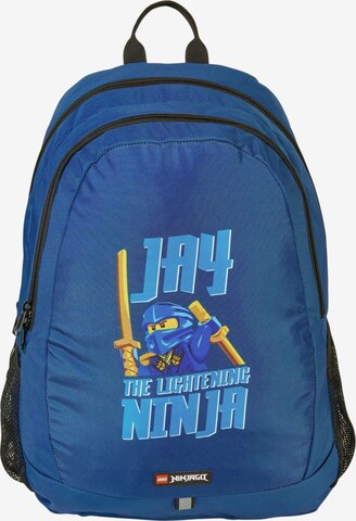 LEGO Rucksack 'Ninjago School' in Blau: Vorderseite