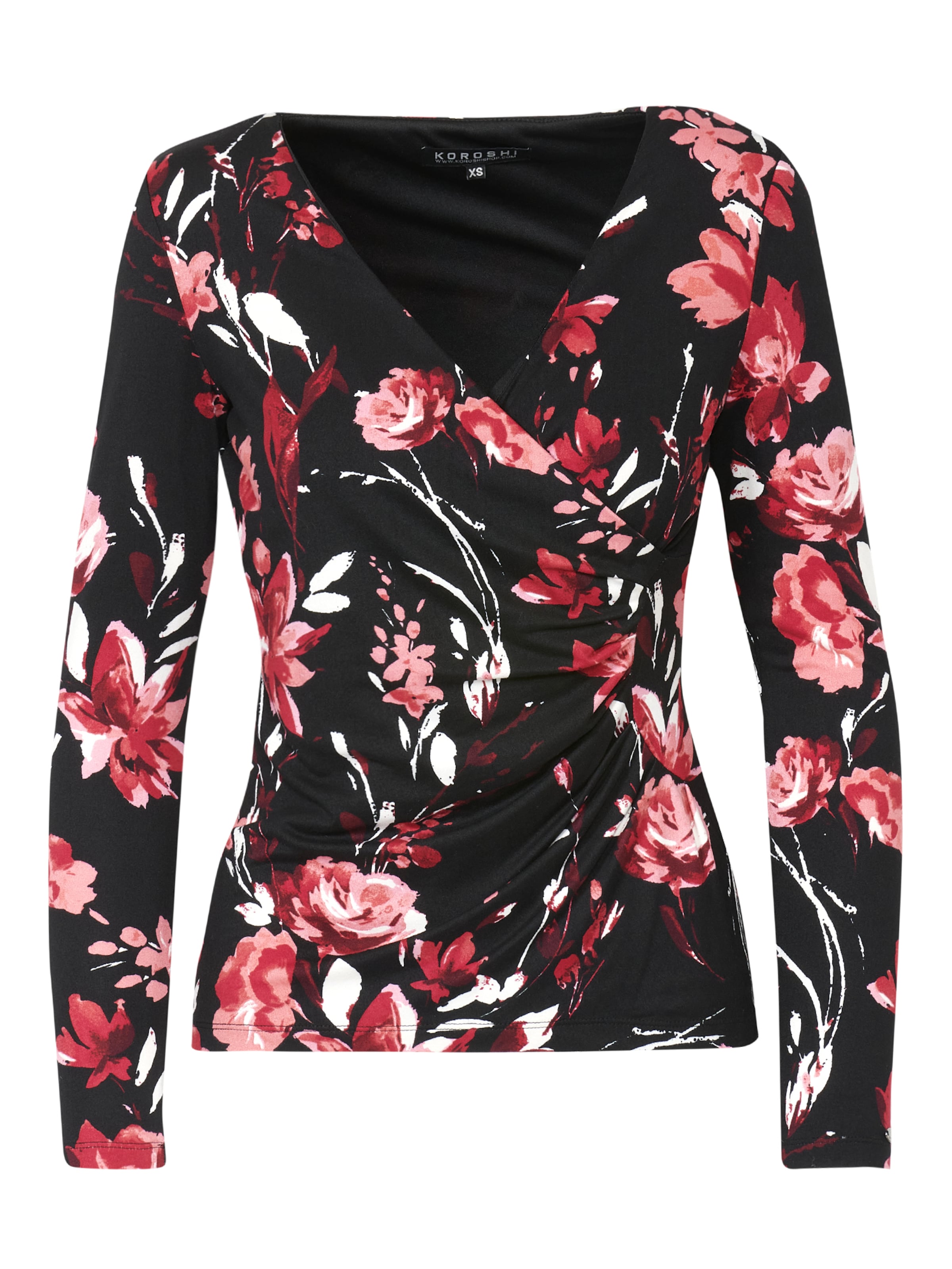 KOROSHI T-shirt en mélange de couleurs / noir, Vue avec produit