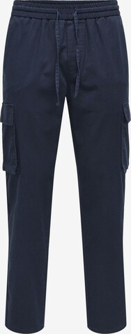 Pantalon cargo 'Verjüngt' Only & Sons en bleu : devant
