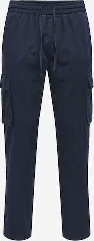 Only & Sons Tapered Cargobroek 'Verjüngt' in Blauw: voorkant