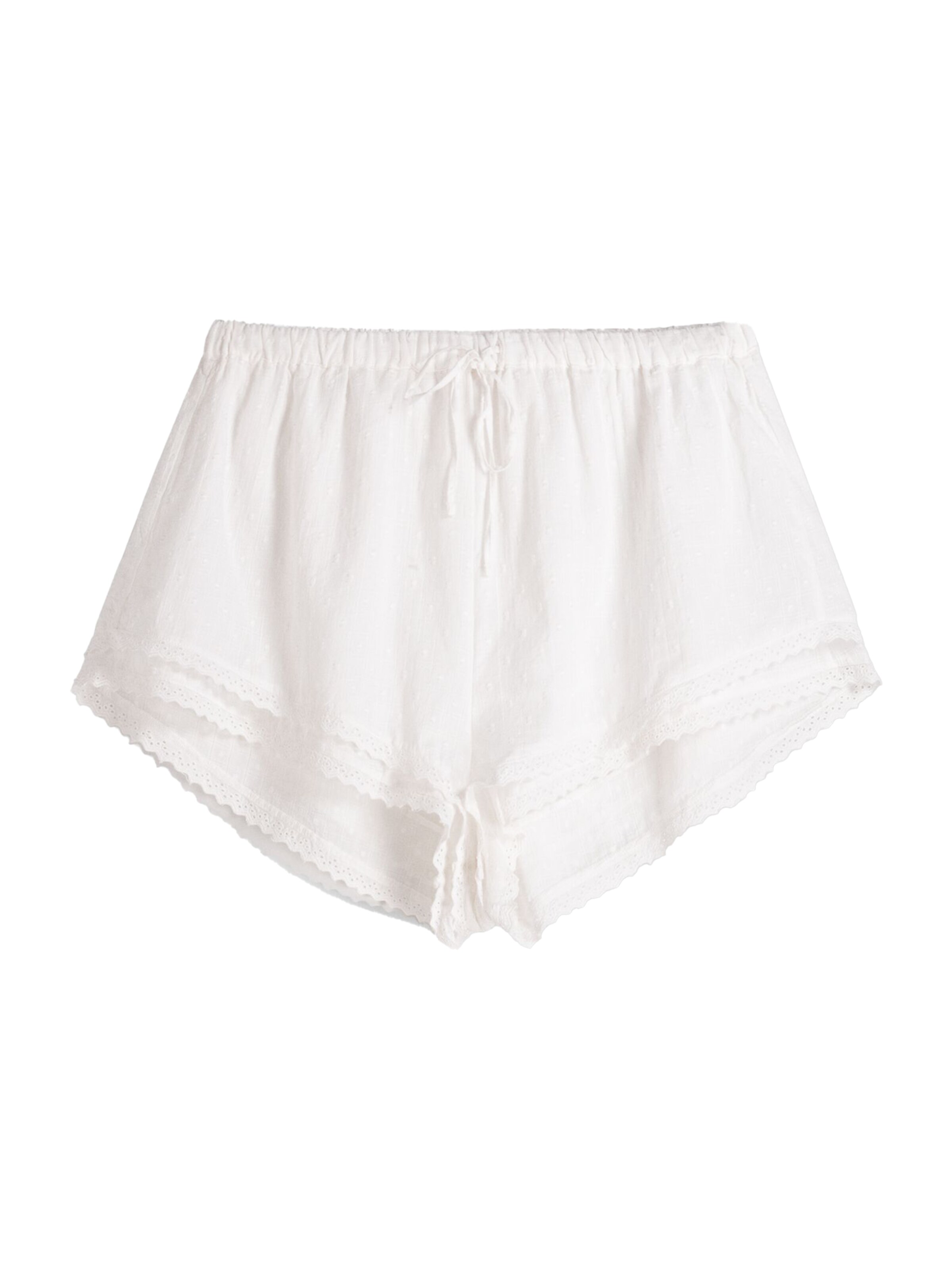 BershkaLoosefit Hlače - bijela boja: prednji dio