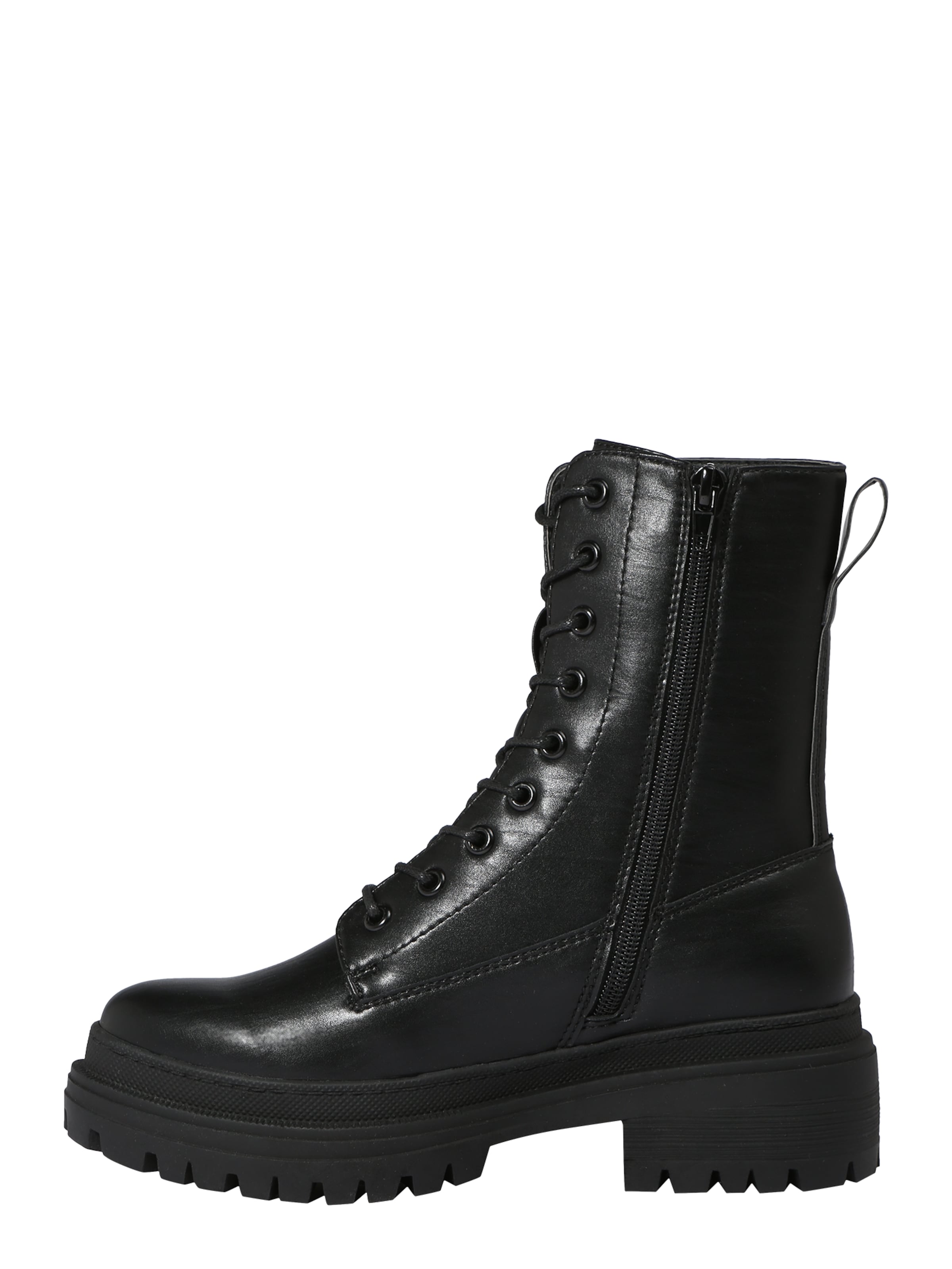 ABOUT YOU Μποτάκι με κορδόνια 'Carolin' σε μαύρο