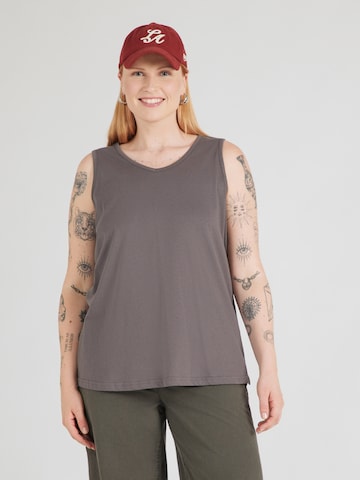Top di Ulla Popken in grigio: frontale