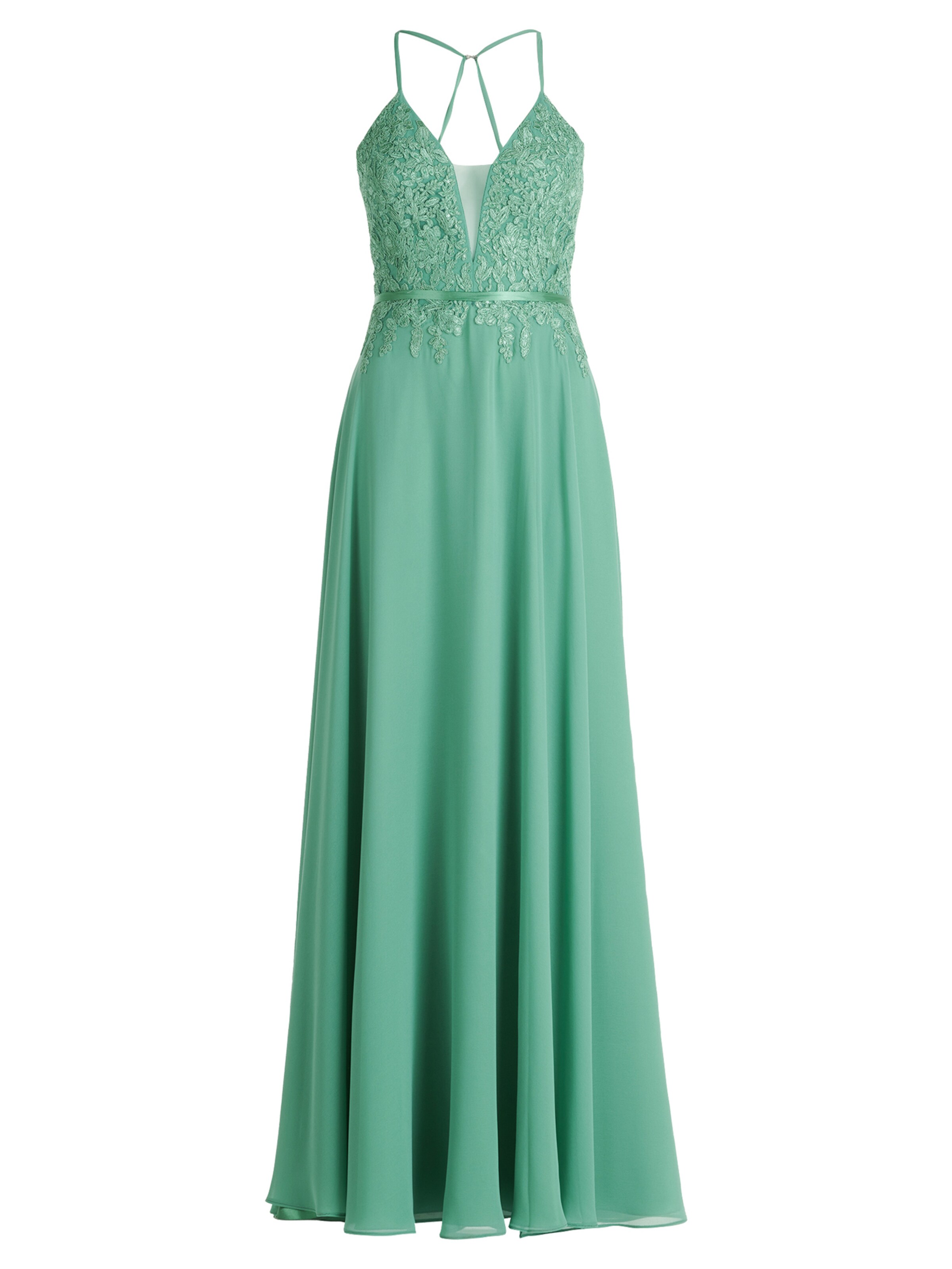 Abito da sera di Vera Mont in verde: frontale