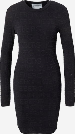 Rochie tricotat ICEBERG pe negru, Vizualizare produs