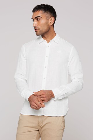 CMPD Slim fit Button Up Shirt in White: front