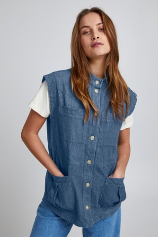 PULZ Jeans Vest in Blue: front