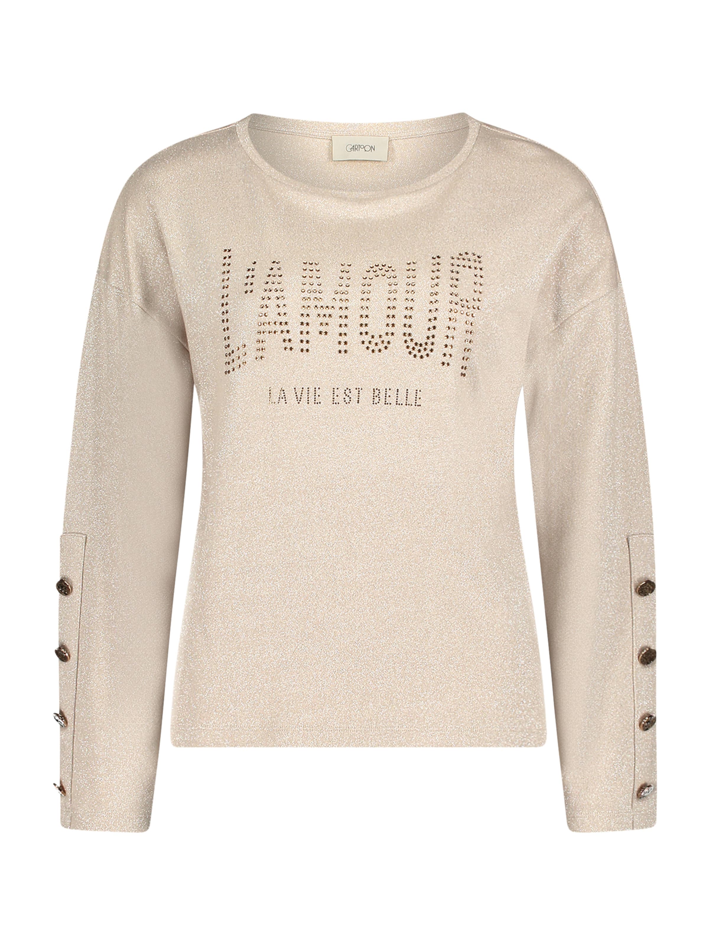 Cartoon Sweatshirt in Beige: front