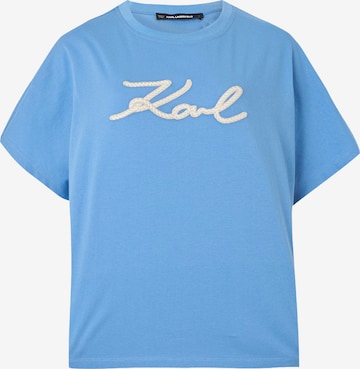 Tricou de la Karl Lagerfeld pe albastru: față
