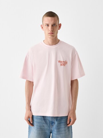 T-Shirt Bershka en rose : devant