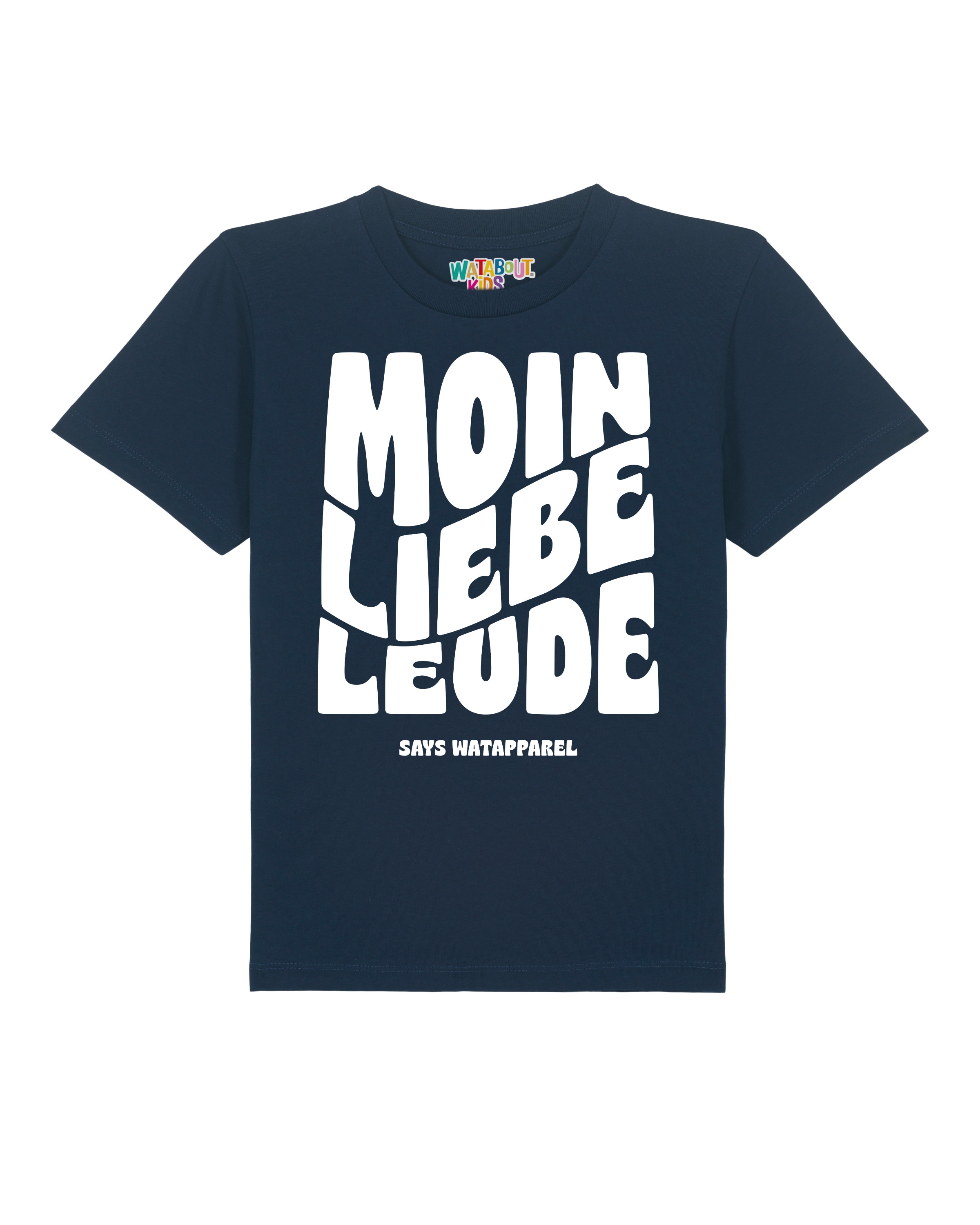 T-Shirt 'Moin liebe Leude' watabout.kids en bleu : devant
