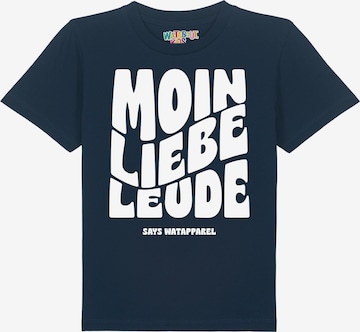 watabout.kids T-Shirt 'Moin liebe Leude' in Blau: Vorderseite