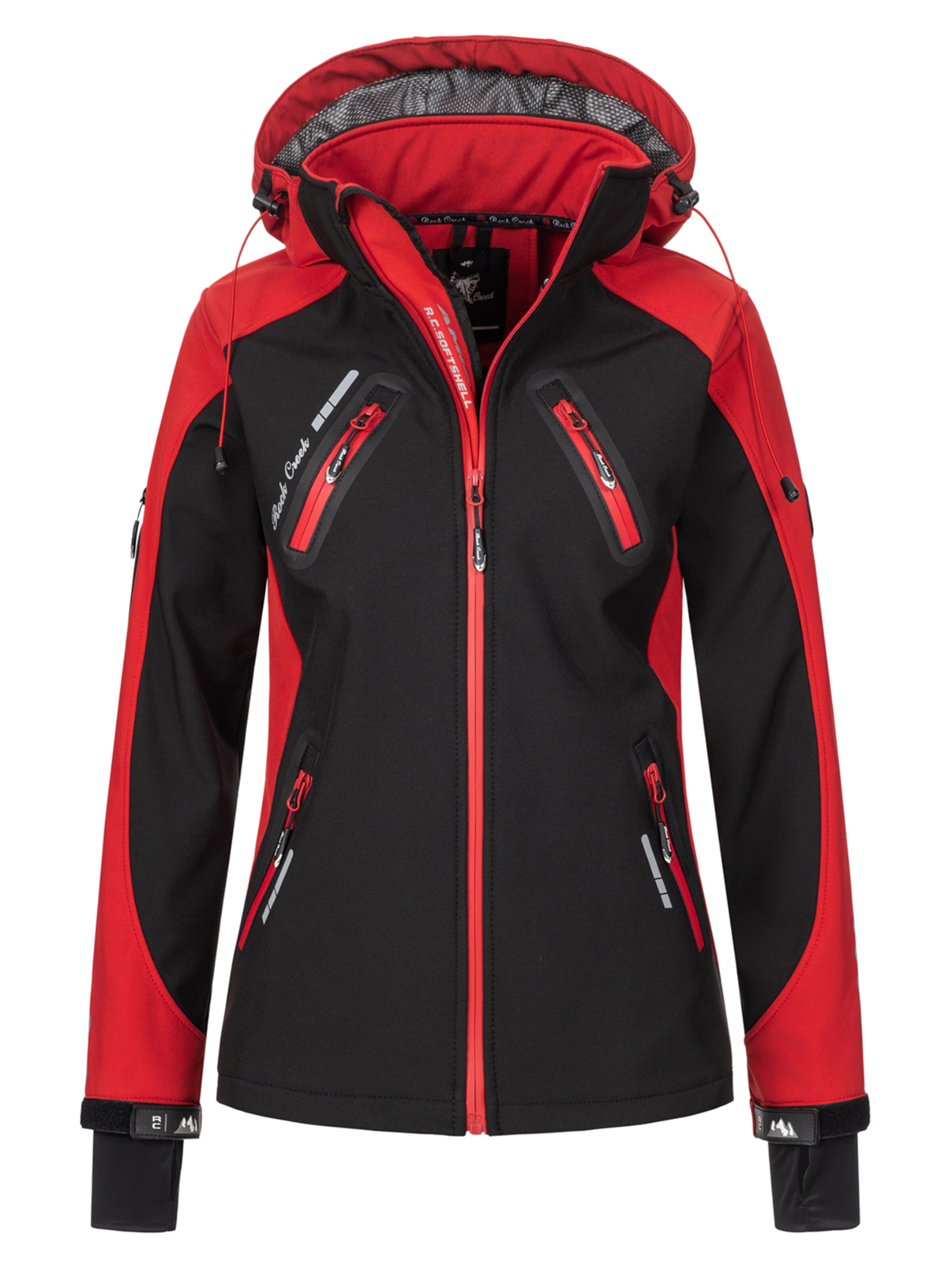 Rock Creek Outdoorjacke in Schwarz: Vorderseite