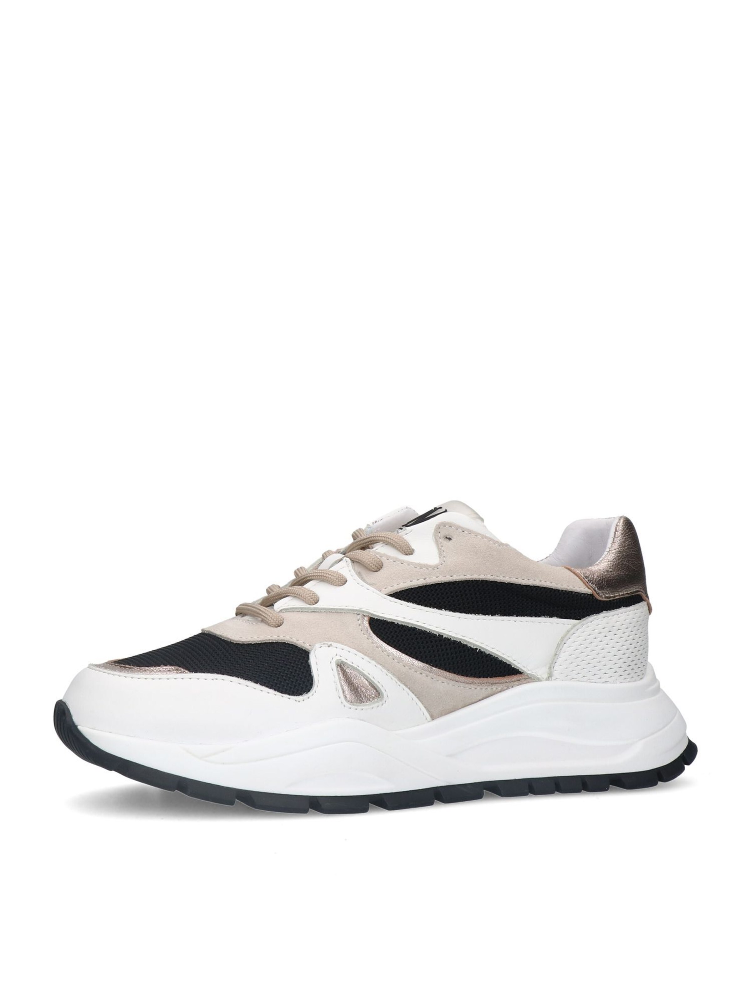 MANFIELD Sneaker in taupe / schwarz / weiß, Produktansicht