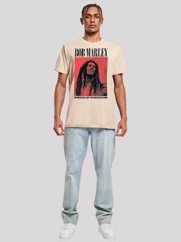 F4NT4STIC Shirt 'Bob Marley Songs Of Freedom Reggae Music' in Beige
