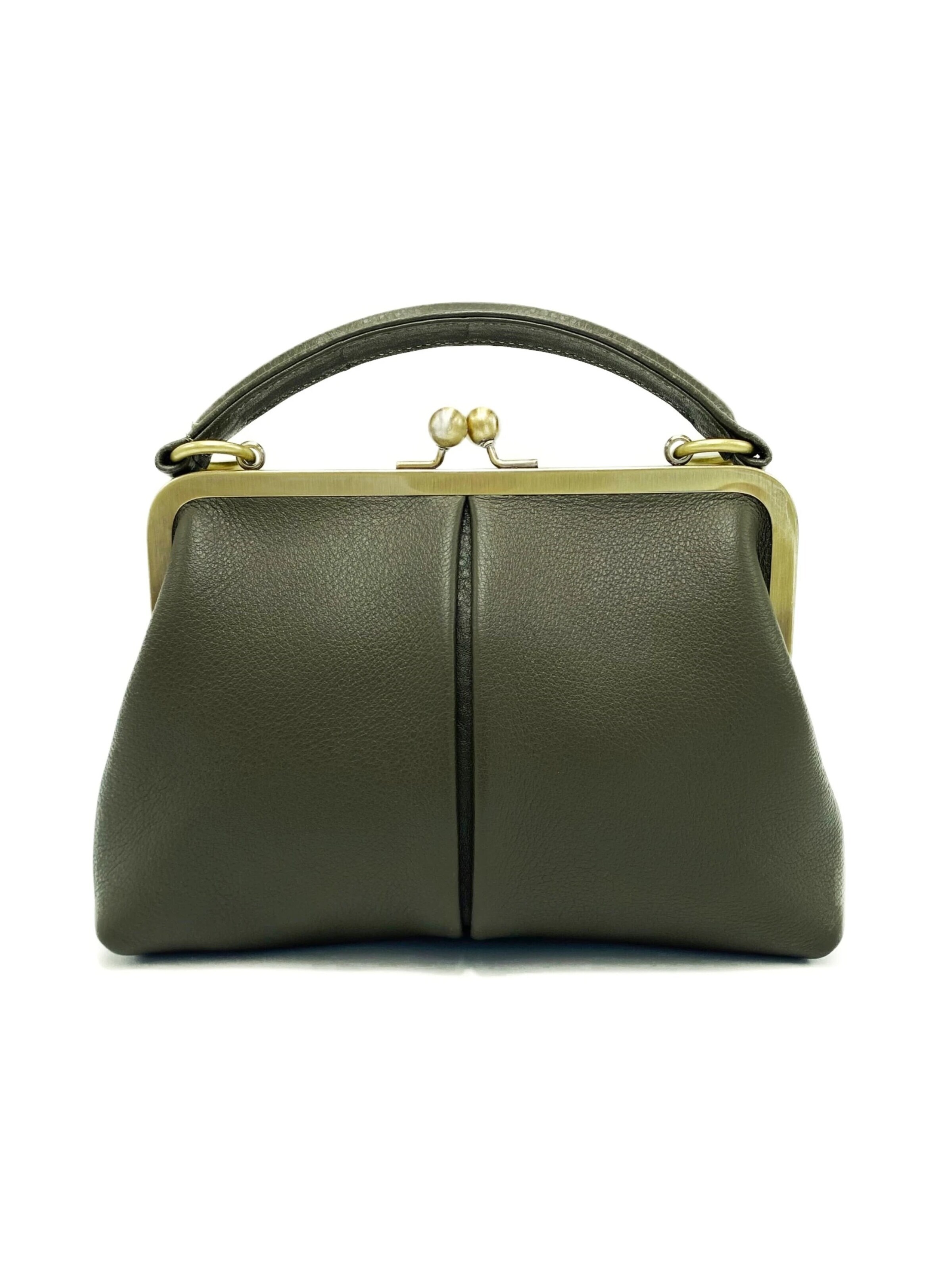 Taschenkinder Handbag 'Kleine Olive – Leder Handtasche & Umhängetasche' in Green: front