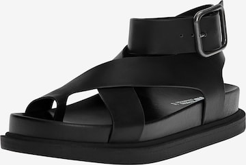 Pull&Bear Sandals in Black: front